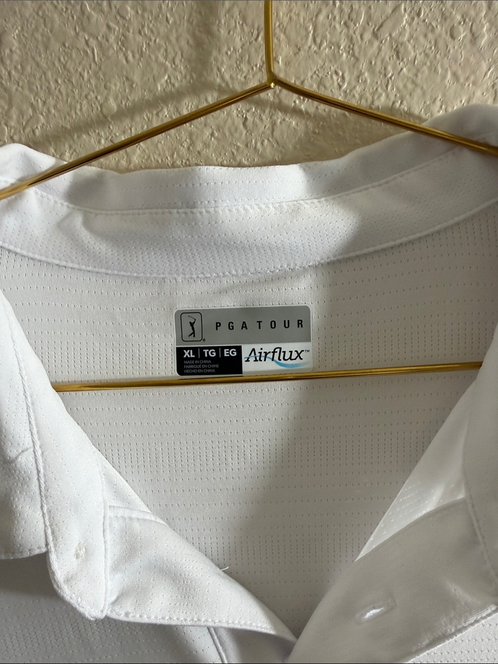 PGA Tour White Airflux Performance Polo